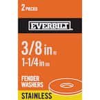 3/8 in. x 1-1/4 in. Stainless Steel Fender Washer (2 Per Pack)