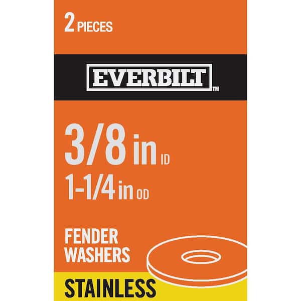 Everbilt 3/8 in. x 1-1/4 in. Stainless Steel Fender Washer (2 Per Pack)