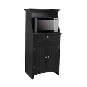 Casual Basics Black Microwave/Coffee Maker Utility Cabinet with Drawer and 2-Doors