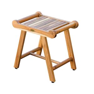 SensiHarmony 20 in. W Teak Shower Stool Bench with LiftAide Arms in Natural Teak