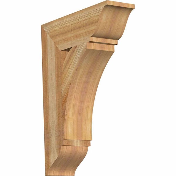Ekena Millwork 6 in. x 28 in. x 20 in. Western Red Cedar Thorton Traditional Rough Sawn Bracket