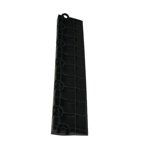 Greatmats Click Tile Black 2-3/8 in. x 12.14 in. x 5/8 in. Male Border Ramp without Loops (Case of 4)