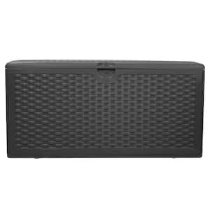 Reviews for Decksplore 80 Gal. Black Resin Storage Deck Box for Outdoor ...