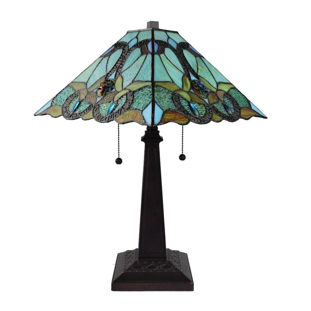 Tiffany Style Multi-Color Stained Glass Table Lamp