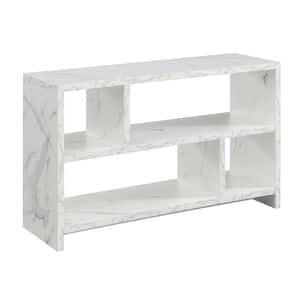 Northfield 47.25 in White Faux Marble TV Stand Fits up to 50 in. TV with Shelves