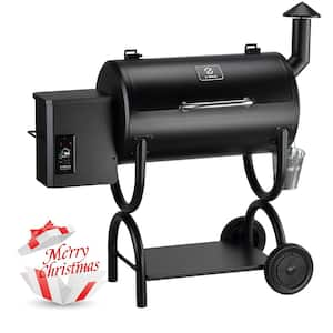 560 sq. in. Wood Pellet Grill and Smoker in Black, 8-IN-1 Grill