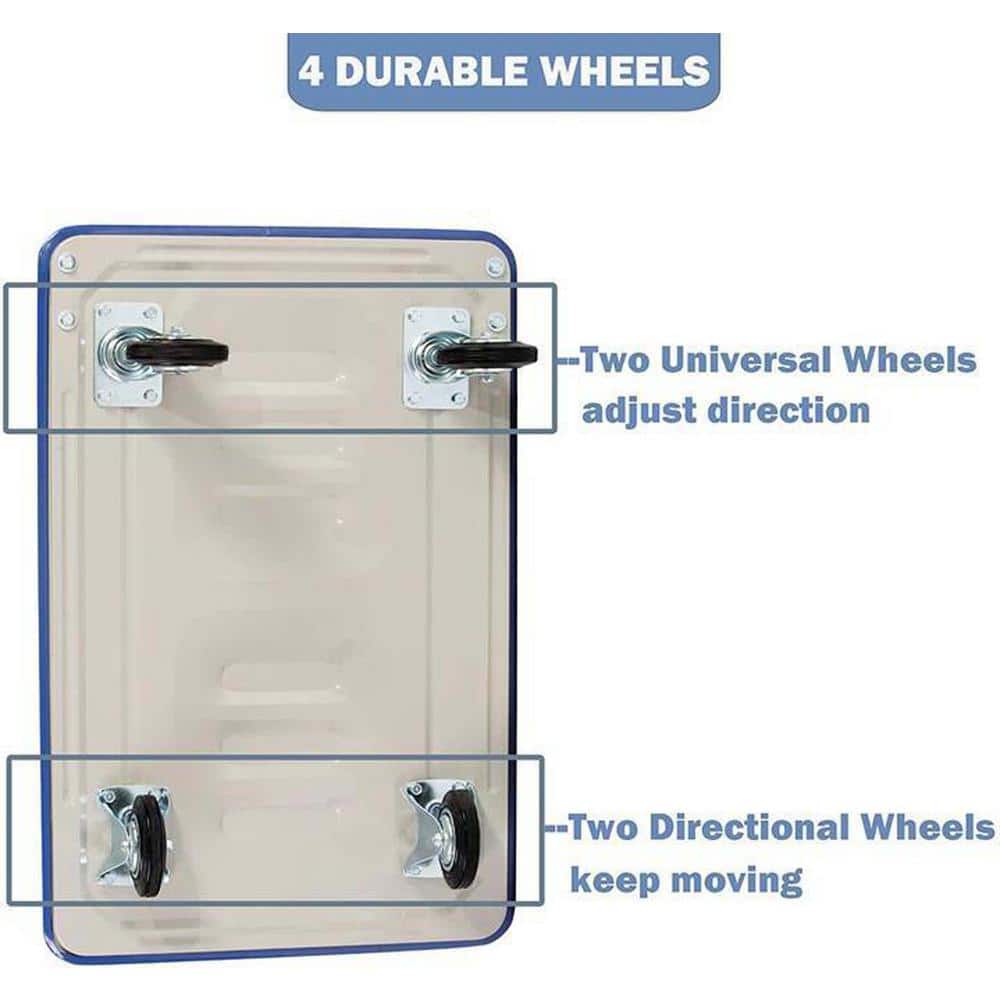 Heavy-Duty Blue and Gray Folding Platform Cart