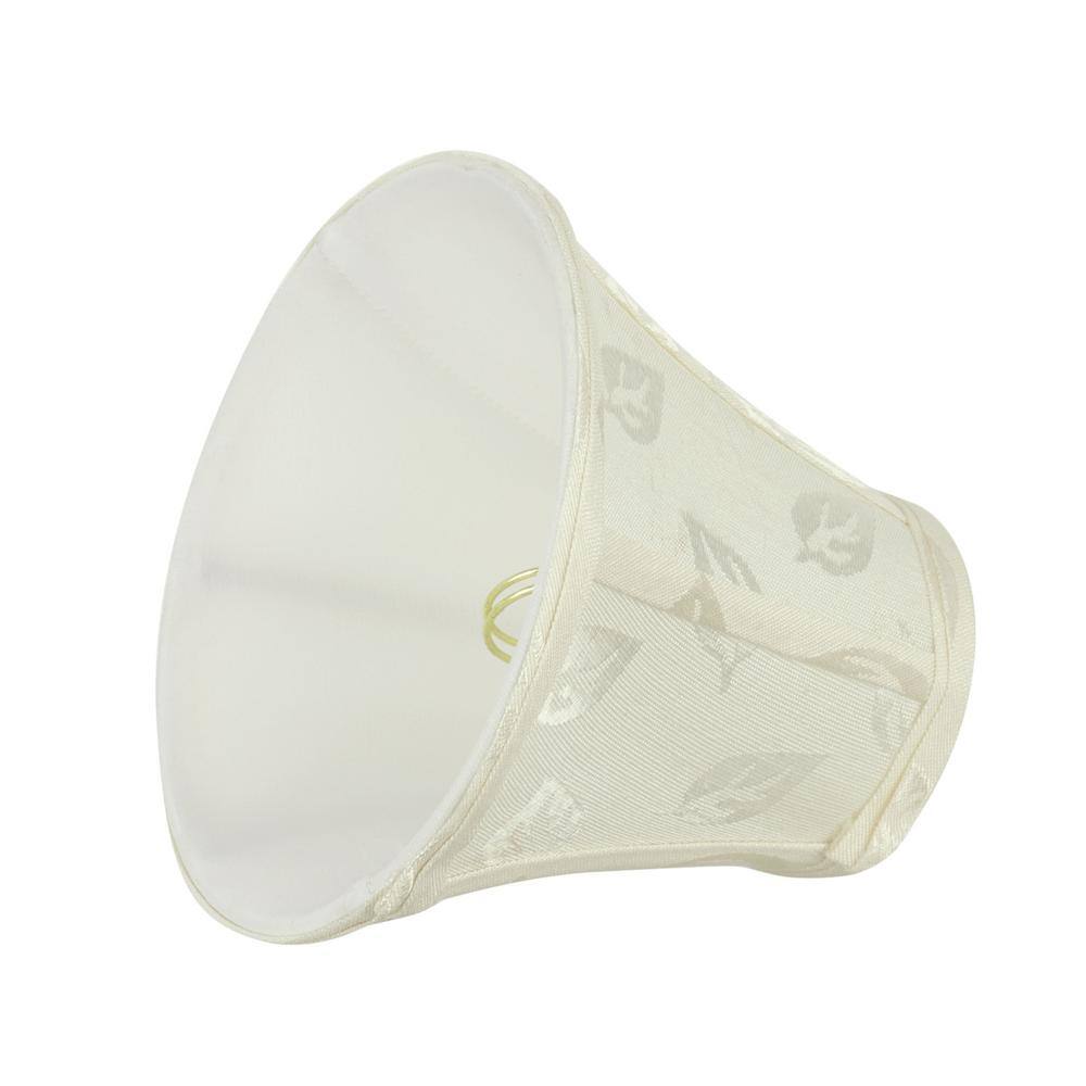 Off-White Jacquard Textured Fabric Bell Lamp Shade Set