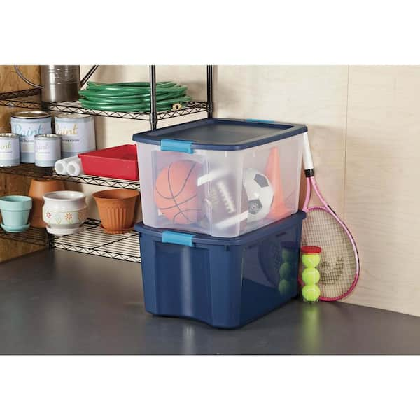 Sterilite 12 Gal. Latch and Carry Storage Bin, True Blue 14447406 (18-Pack)  18 x 14447406 - The Home Depot