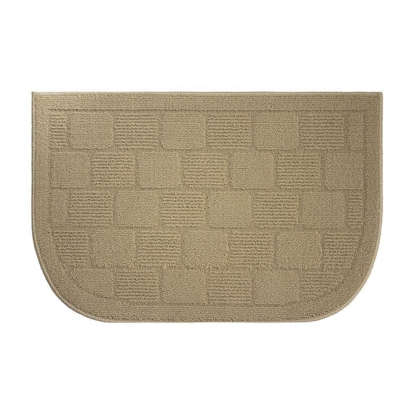 Creative Home Ideas Old Country Textured Loop Linen 18 in. x 30 in. Slice Wedge Shaped Kitchen Rug