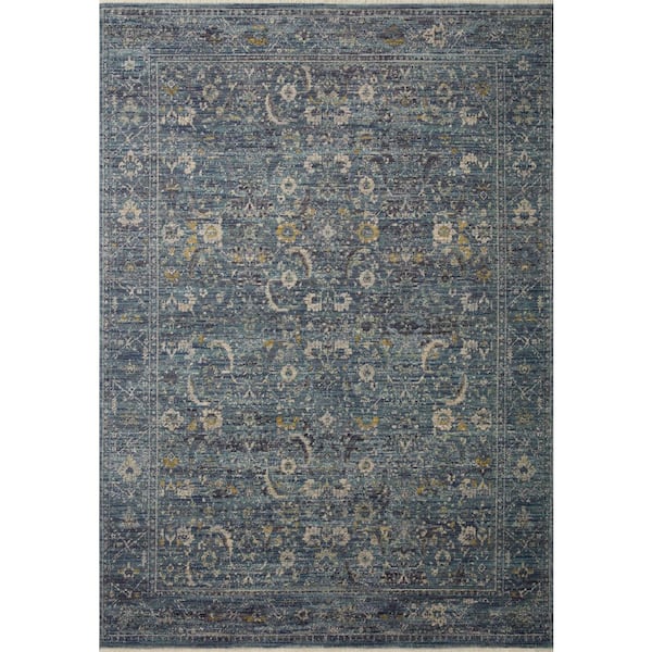Jean Stoffer Bradbury Ocean / Gold 10 ft. x 14 ft. Contemporary Area Rug
