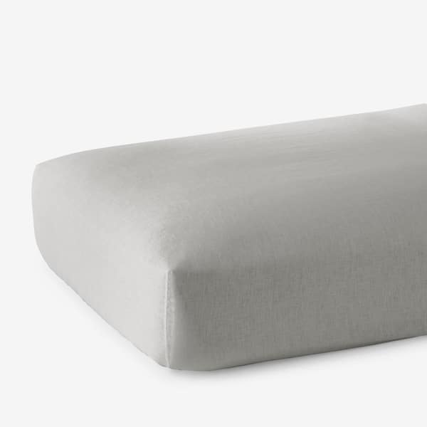 The Company Store Legends Hotel Light Gray Washed Linen Full Fitted Sheet