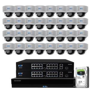 32-Channel 8MP 8TB NVR Security Camera System with 32 Wired Dome Motorized Zoom Camera, Color Night Vision, Microphone