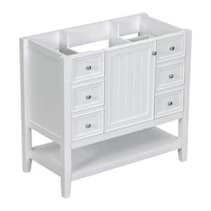 35.5 in. W x 18 in. D x 32.9 in. H Bath Vanity Cabinet without Top in White