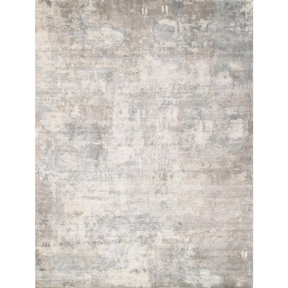 Elegance Abstract Gray Hand-Loomed Wool & Viscose 6' x 9' Rug