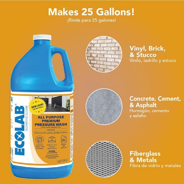 1 Gal. All Purpose Premium Pressure Wash Concentrate, Removes Stains on Patios, Cars, Wood and Utility Trailers