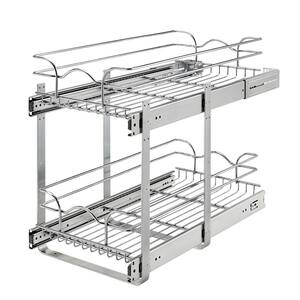 Chrome Wire 2 Tier Cabinet Pull Out Wire Baskets