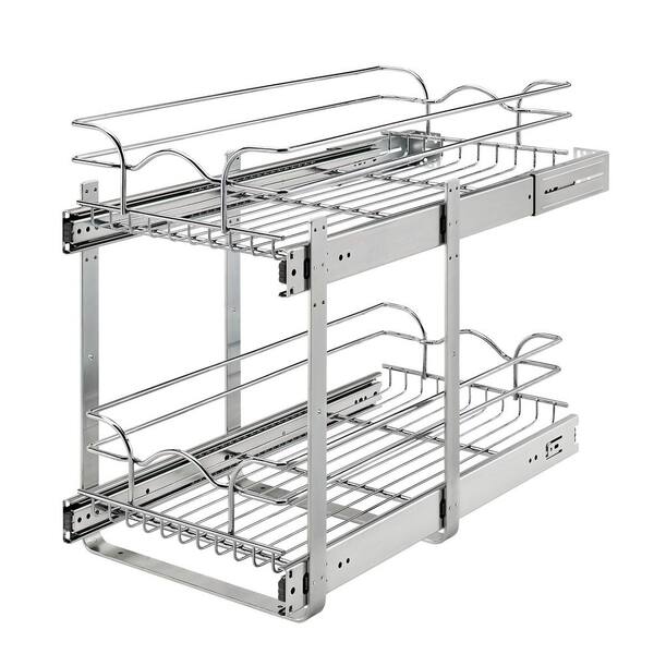 RevAShelf Chrome Wire 2 Tier Pull Out Wire Baskets 5WB2