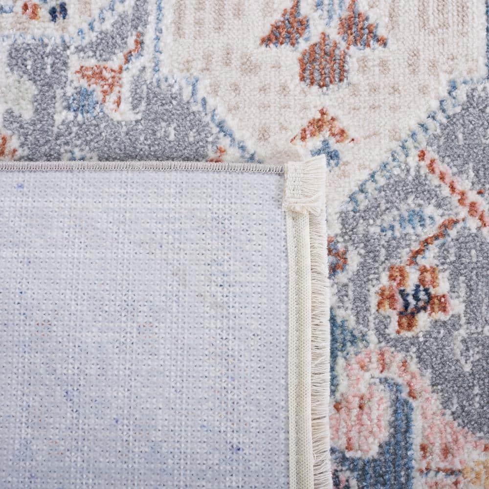 Blair ComfortSoft 59" Round Blue Synthetic Washable Rug