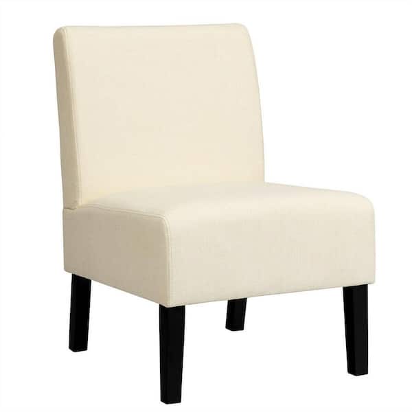 FORCLOVER Beige Wooden Accent Parsons Chair Dining Stool