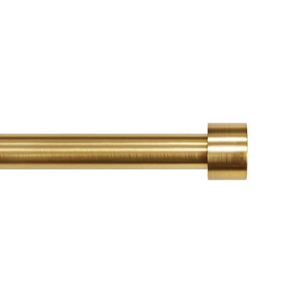 66 in. - 120 in. Telescoping 3/4 in Single Curtain Rod Kit in Gold with Cap Finial