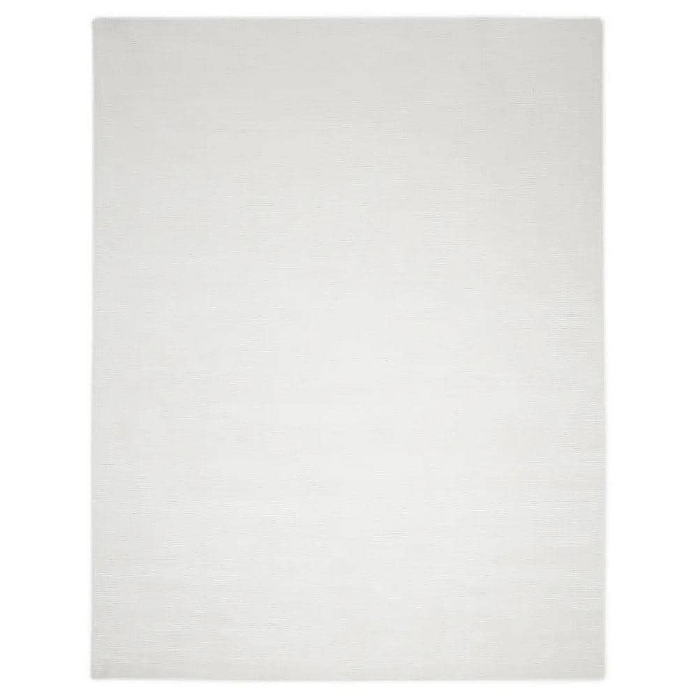 Ivory Elegance 8' x 10' Handmade Wool-Viscose Stripe Area Rug
