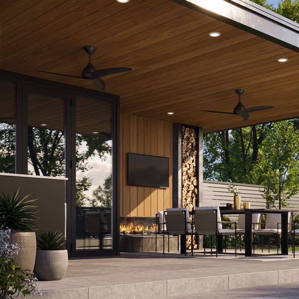Nirra 52-in 3-Blade Indoor/Outdoor Matte Black Modern Ceiling Fan with Remote Included price history on PriceWatchPro