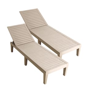 OSLO Grey 2-Piece Composite Outdoor Reclining Chaise Lounger