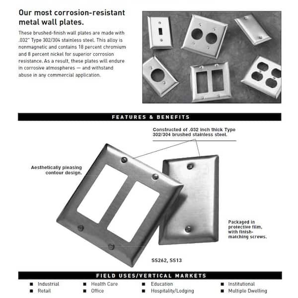 Legrand Pass & Seymour 302/304 S/S 1 Gang Horizontal Louvered Wall