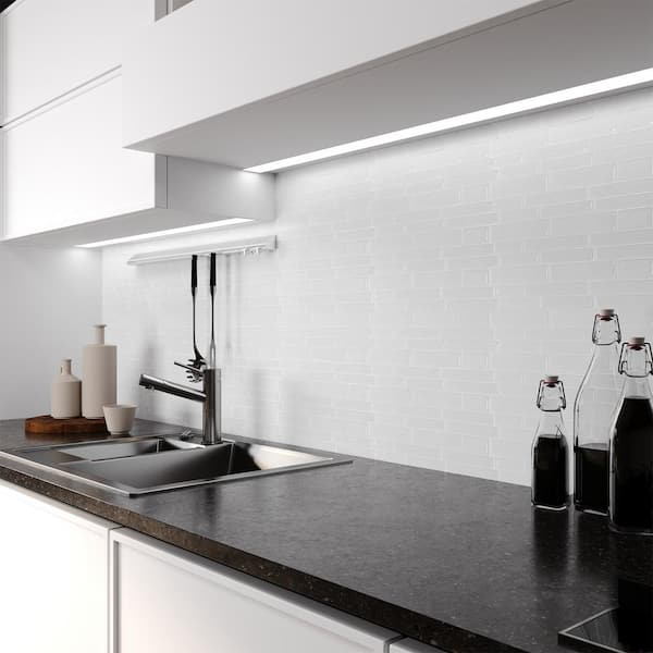 White 12 in. x 12 in. x 0.08 in. Vinyl Peel and Stick Backsplash Tile for Kitchen (Cover 10 sq. ft.)