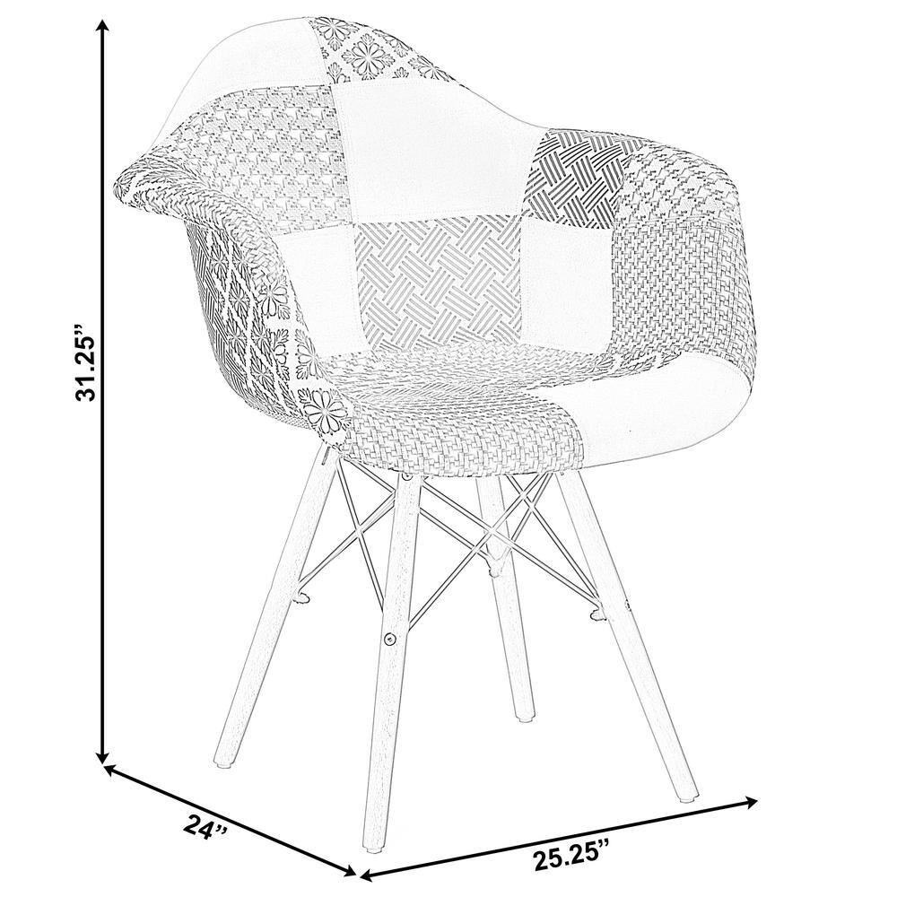 Black and White Patchwork Beech Wood Dining Chair Set