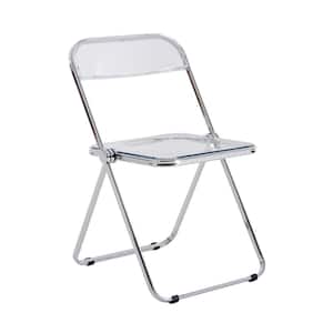 White PC Plastic Clear Folding Chair Accent Chairs