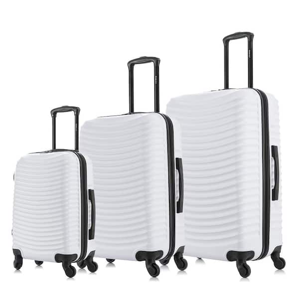 InUSA Adly Lightweight Hardside Spinner White 3-Piece Luggage set 20 in. x 24 in. x 28 in.