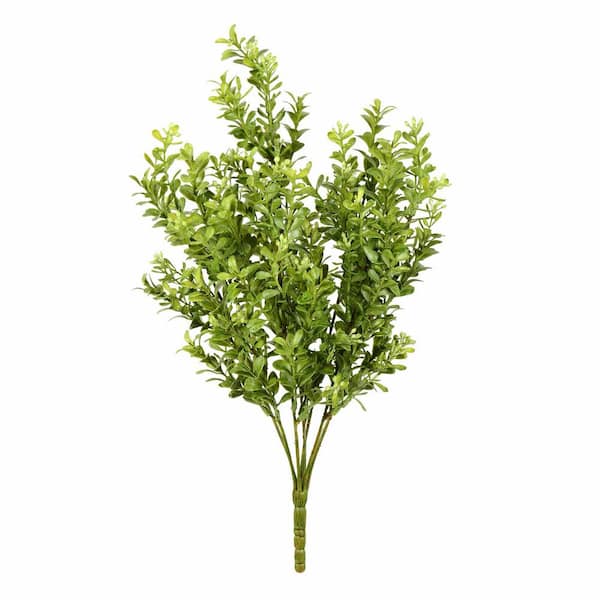 Vickerman 17 .5 in. Green Artificial Boxwood Bush Individual Flower ...