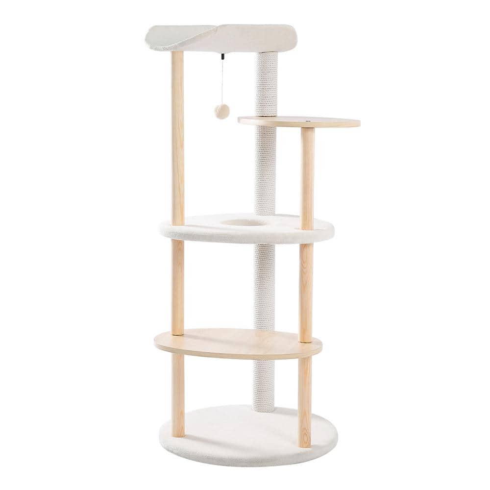 Small and Medium Cat Tree Cat Tower for Indoor Cats 5-Level Cat Play House Cat Activity Center Scratching Posts Beige price history on PriceWatchPro