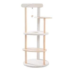 Small & Medium Cat Tree Cat Tower for Indoor Cats 5-Level Cat Play House Cat Activity Center Scratching Posts Beige