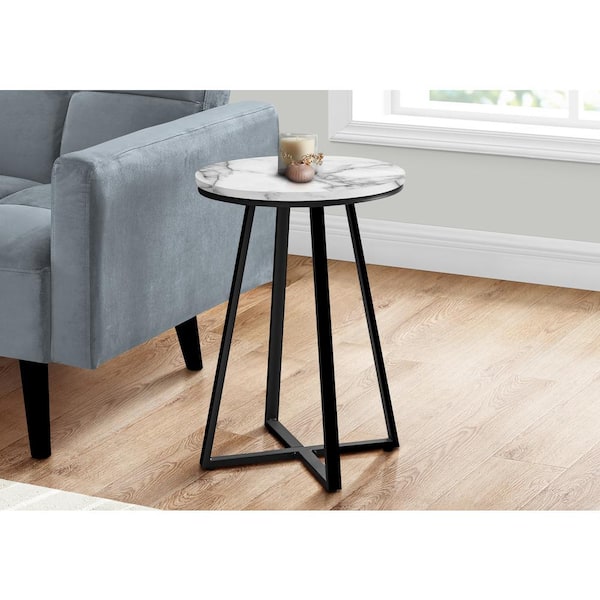 Unbranded 15.75 in. White Round Particle Board End Table