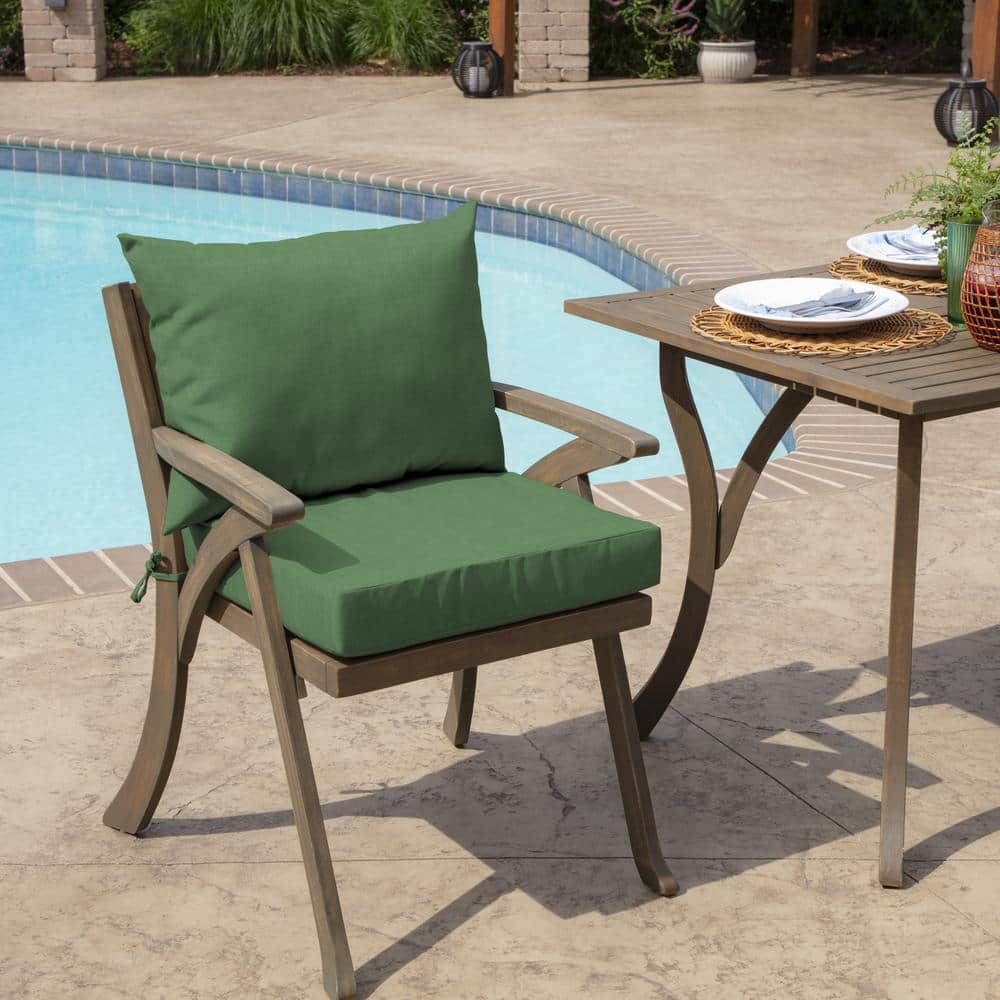 Moss Green Outdoor Polyester Dining Chair Cushion Set