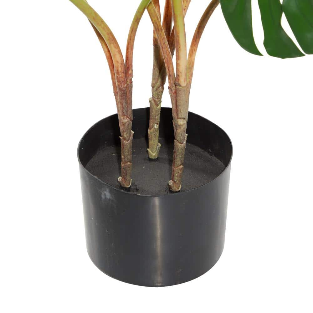34" Green Plastic Potted Outdoor Monstera Plant