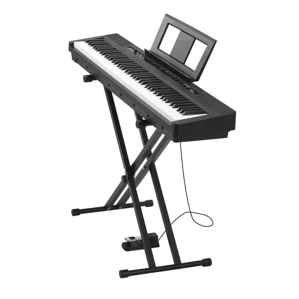 Weighted Digital Piano, Black, 88-Keys Fully Weighted, Electric Piano Dual Keyboard and Speakers with Sustain Pedal