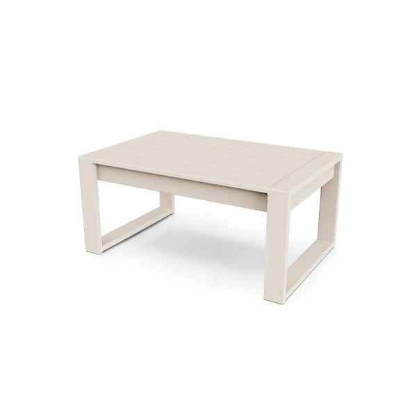 POLYWOOD EDGE Sand Plastic Outdoor Coffee Table