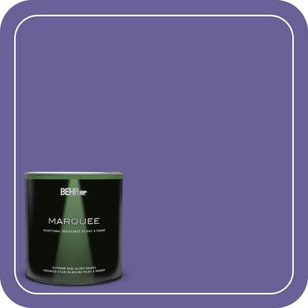 BEHR MARQUEE 1 qt. #T15-13 Prime Purple Semi-Gloss Enamel Exterior Paint & Primer