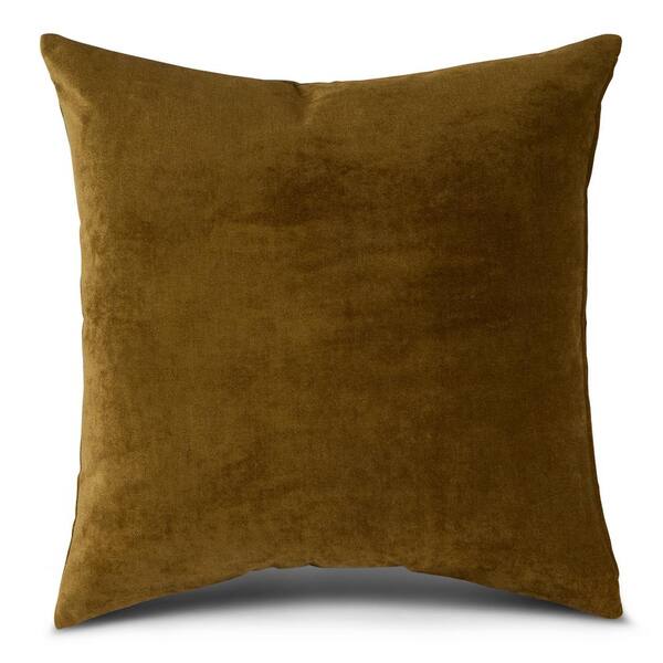 Greendale Home Fashions Solid Juniper Velvet 24 in. x 24 in. Square Throw Pillow Cover