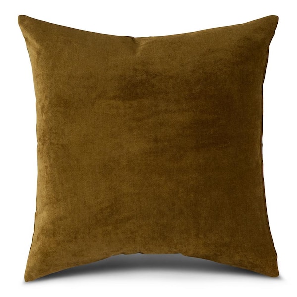 Greendale Home Fashions Solid Juniper Velvet 20 in. x 20 in. Square Throw Pillow