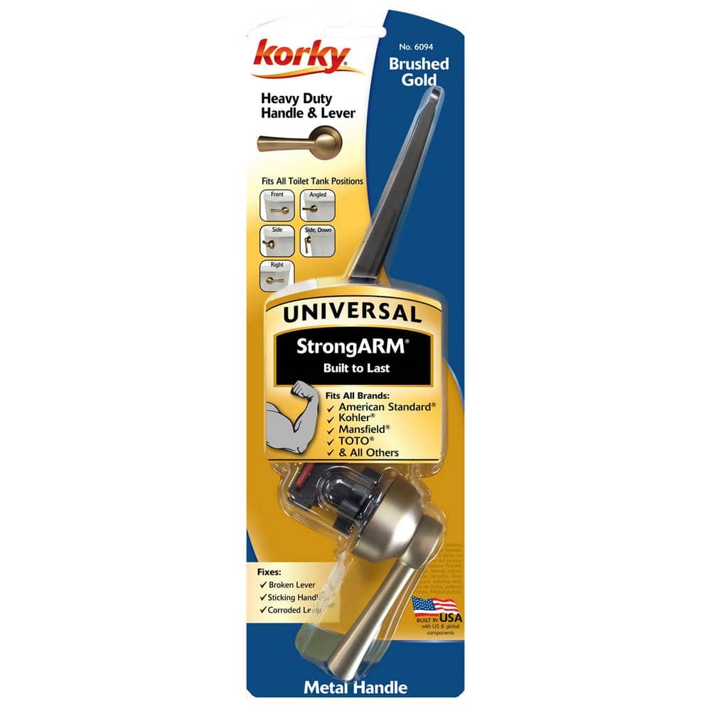 Universal Brushed Gold Toilet Handle with Metal Lever
