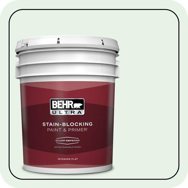 BEHR ULTRA 5 gal. #470C-1 Mint Fizz Extra Durable Flat Interior Paint & Primer