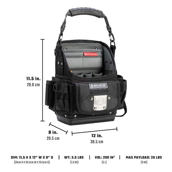 VETO PRO PAC TP6B Blackout 6 Pocket Tool Pouch w/ Base VPP10834