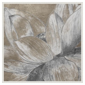 "Soft Lotus Blossom" by Patricia Pinto 1-Piece Floater Frame Giclee Abstract Canvas Art Print 30 in. x 30 in.