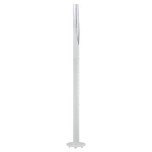 Barbotto 53.86 in. Matte White Floor Lamp with Silver Interior