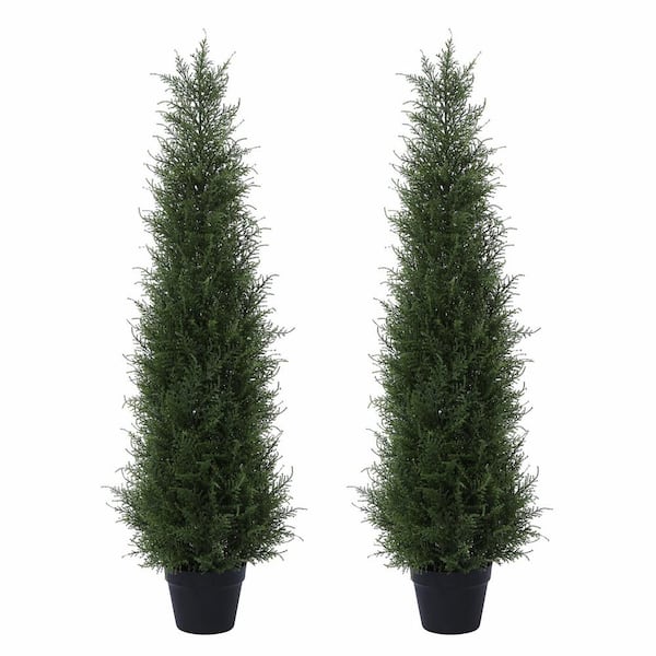 DR.Planzen 4 ft. Artificial Christmas Cedar Topiary Tree,Pre-Potted ...